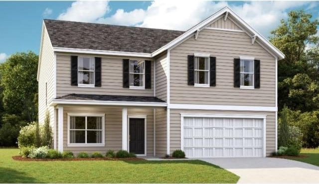 204 Valerio St, Myrtle Beach, SC 29579 - traditional-style house with a garage, concrete driveway, and a front lawn