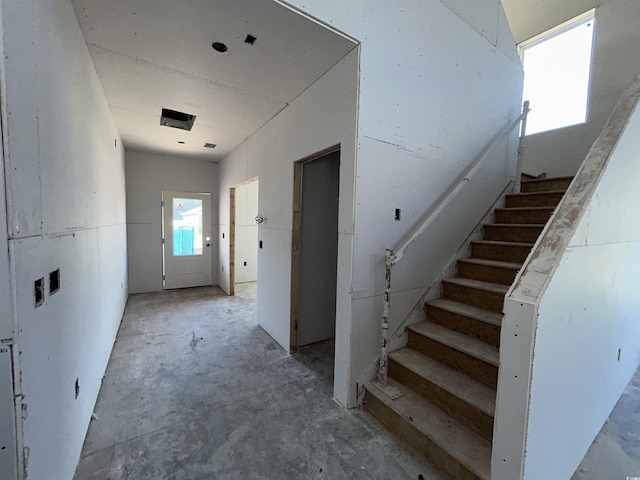 204 Valerio St, Myrtle Beach, SC 29579 - staircase featuring unfinished concrete floors