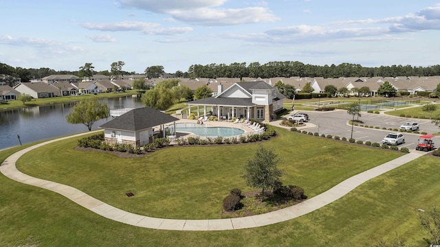 4051 Mclamb Ave Unit 4051, Little River, SC 29566 - aerial perspective of suburban area featuring a large body of water and a pool area