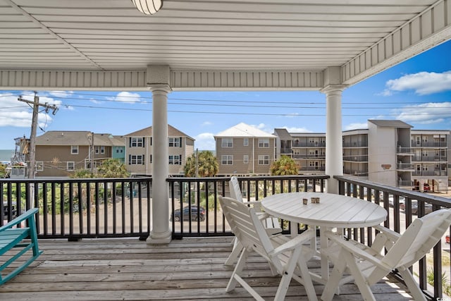 221 N Waccamaw Dr, Murrells Inlet, SC 29576 - wooden terrace featuring a residential view