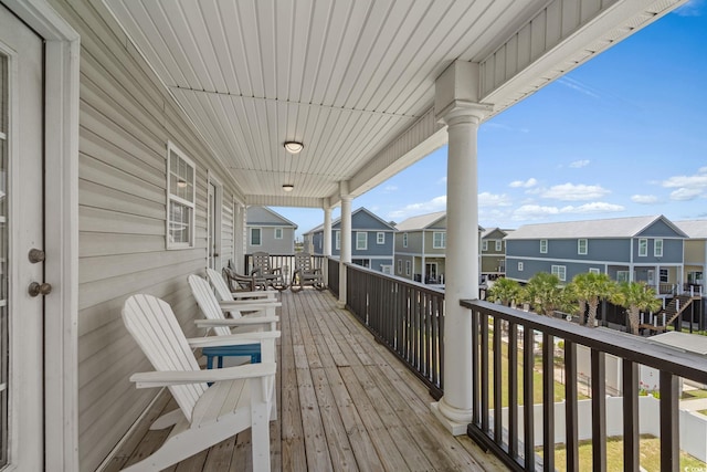 221 N Waccamaw Dr, Murrells Inlet, SC 29576 - wooden terrace featuring a residential view