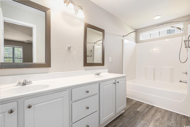 4645 Fringetree Dr Unit 10B, Murrells Inlet, SC 29576 - full bathroom with double vanity, tub / shower combination, and wood finished floors