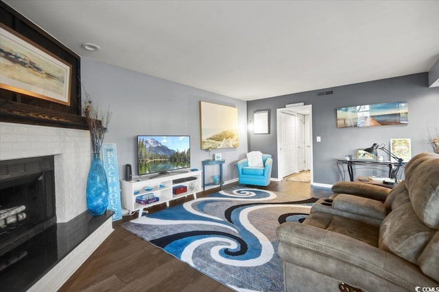 4222 Pinehurst Dr Unit I-9, Little River, SC 29566 - living area with wood finished floors and a fireplace