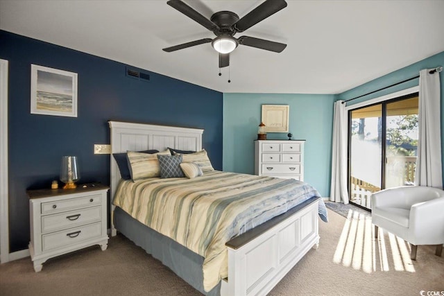 4222 Pinehurst Dr Unit I-9, Little River, SC 29566 - carpeted bedroom with access to exterior and a ceiling fan