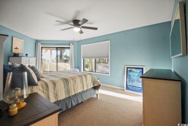 4222 Pinehurst Dr Unit I-9, Little River, SC 29566 - carpeted bedroom featuring access to outside and a ceiling fan