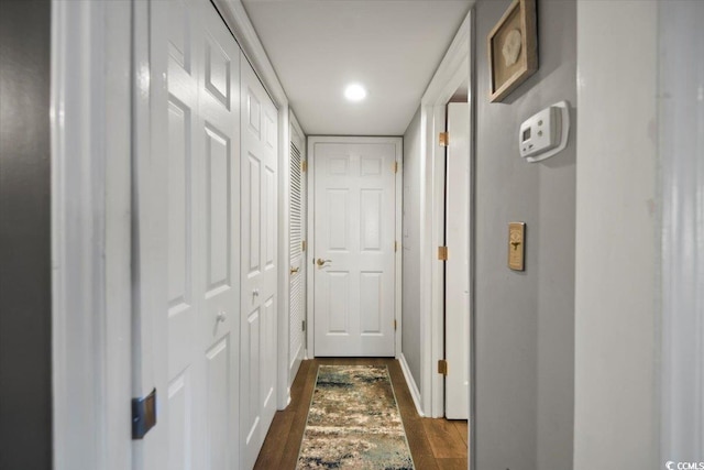 4222 Pinehurst Dr Unit I-9, Little River, SC 29566 - corridor with dark wood-style flooring and recessed lighting