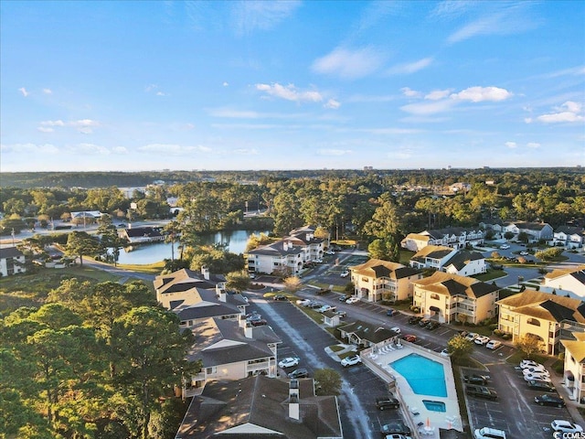 4222 Pinehurst Dr Unit I-9, Little River, SC 29566 - aerial perspective of suburban area with a large body of water and a pool area