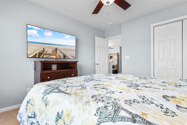 864 Barn Owl Ct Unit 864, Myrtle Beach, SC 29579 - carpeted bedroom with a closet and ceiling fan
