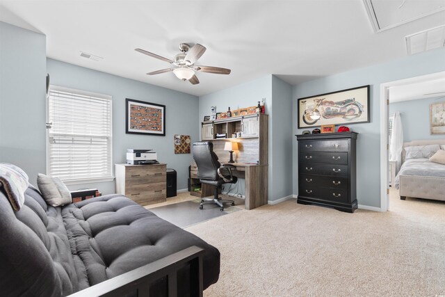 864 Barn Owl Ct Unit 864, Myrtle Beach, SC 29579 - office with ceiling fan, attic access, and carpet
