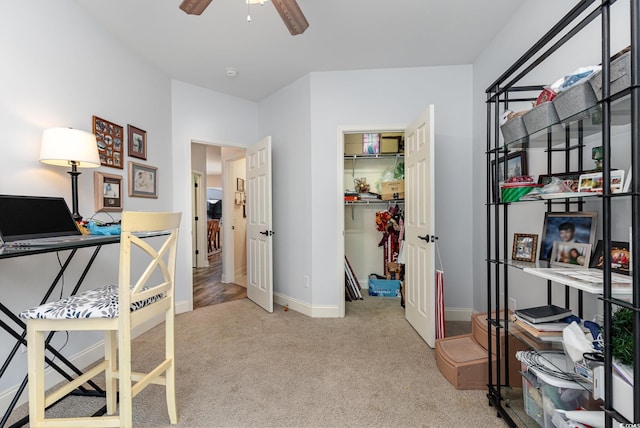 70 Addison Cottage Way Unit 216, Murrells Inlet, SC 29576 - office area with carpet flooring, ceiling fan, and french doors