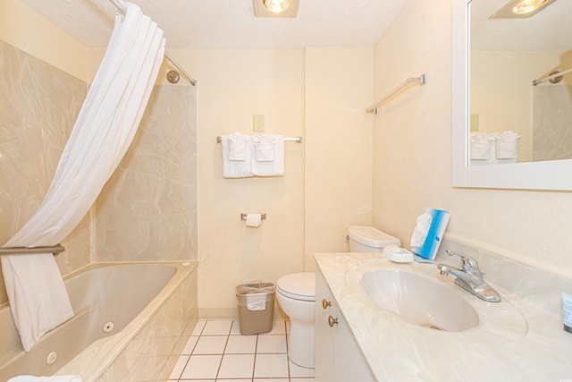 1304 N Ocean Blvd Unit 207, Myrtle Beach, SC 29577 - bathroom featuring tile patterned flooring, a combined bath / shower with jetted tub, and vanity