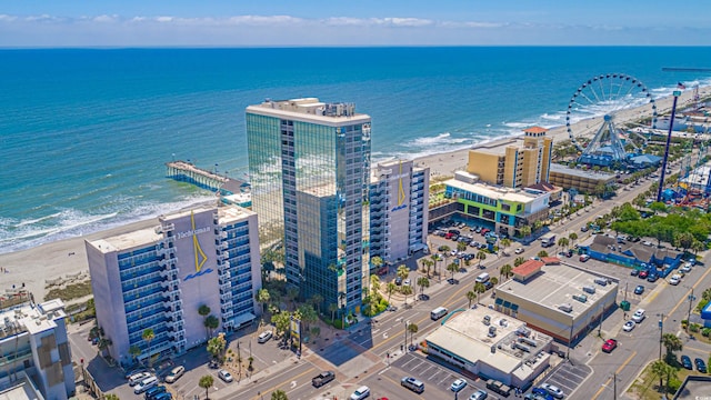 1304 N Ocean Blvd Unit S-204, Myrtle Beach, SC 29577 - drone / aerial view of waterfront with a beach