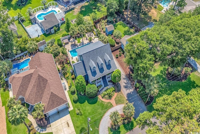 315 14th Ave N, Surfside Beach, SC 29575 - drone / aerial view of a pool area