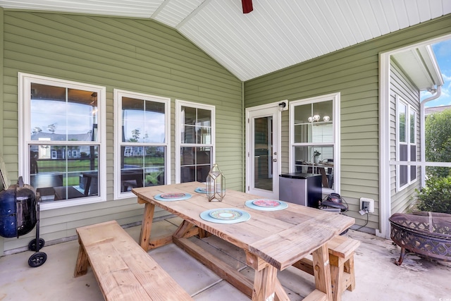 1276 Brighton Hill Ave, Myrtle Beach, SC 29588 - sunroom with outdoor dining area and lofted ceiling