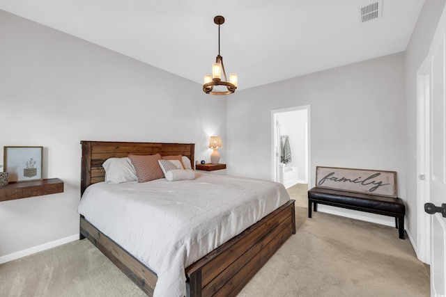 1276 Brighton Hill Ave, Myrtle Beach, SC 29588 - bedroom with light colored carpet and a chandelier