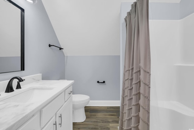 137 Pottery Landing Dr, Conway, SC 29527 - full bathroom featuring vanity, wood finished floors, and a shower with shower curtain