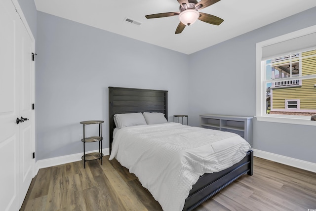 137 Pottery Landing Dr, Conway, SC 29527 - bedroom featuring wood finished floors and a ceiling fan