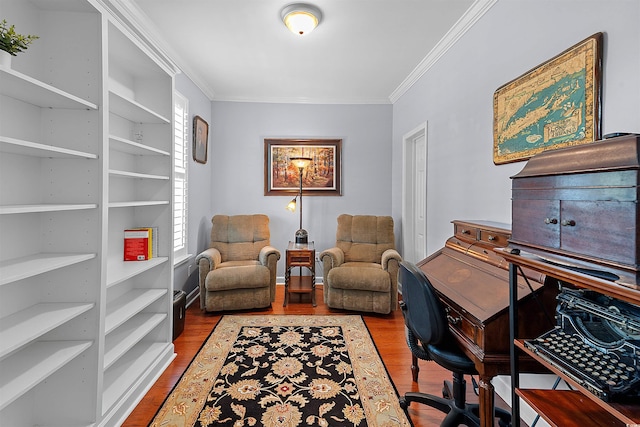 2761 Kruzel St Unit H, Myrtle Beach, SC 29577 - office area with ornamental molding and wood finished floors