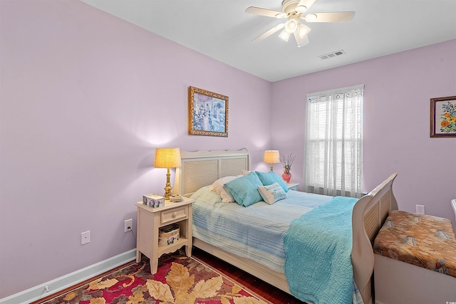 2761 Kruzel St Unit H, Myrtle Beach, SC 29577 - bedroom with wood finished floors and ceiling fan