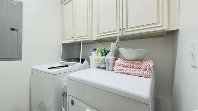 130 Puffin Dr Unit 2B, Pawleys Island, SC 29585 - laundry area featuring electric panel, washer and clothes dryer, and cabinet space