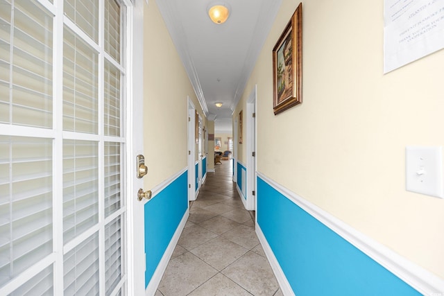 817 S Ocean Blvd Unit 201, North Myrtle Beach, SC 29582 - corridor with ornamental molding and light tile patterned floors