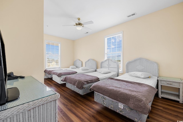 817 S Ocean Blvd Unit 201, North Myrtle Beach, SC 29582 - bedroom with wood finished floors and ceiling fan