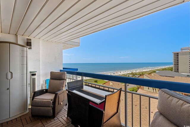 5511 N Ocean Blvd Unit 902, Myrtle Beach, SC 29577 - balcony featuring view of water and beach