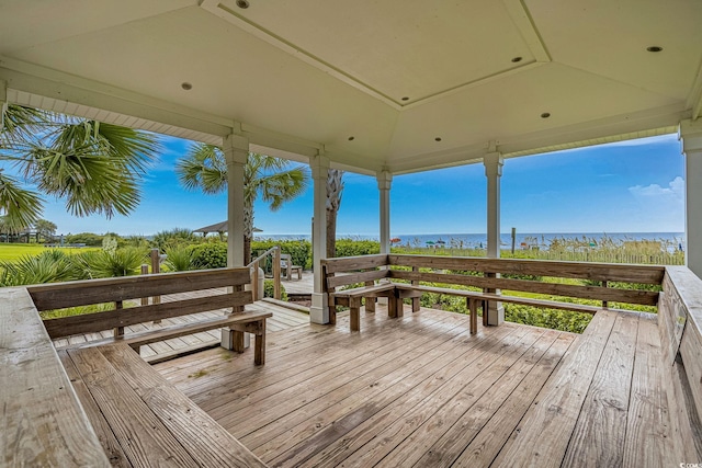 5511 N Ocean Blvd Unit 902, Myrtle Beach, SC 29577 - wooden deck with a water view