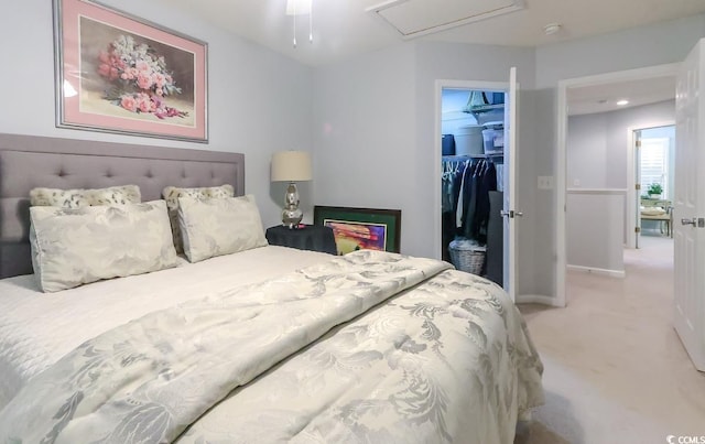 417 Pennington Loop, Myrtle Beach, SC 29588 - bedroom with light colored carpet, a closet, a spacious closet, and attic access