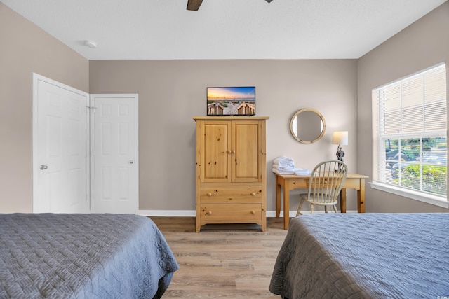 4502 Ailsa Ct Unit B, Conway, SC 29526 - bedroom with light wood-style flooring and a ceiling fan