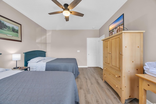 4502 Ailsa Ct Unit B, Conway, SC 29526 - bedroom with light wood-type flooring and a ceiling fan
