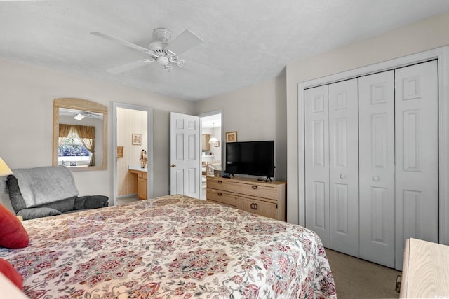 493 White River Dr Unit 28-D, Myrtle Beach, SC 29579 - carpeted bedroom featuring a closet and ceiling fan