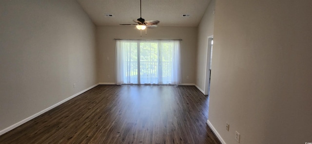 134 Scotch Broom Dr Unit K-203, Little River, SC 29566 - spare room featuring dark wood-type flooring, a ceiling fan, and lofted ceiling