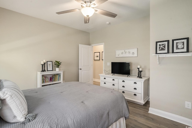 860 Brant St, Myrtle Beach, SC 29579 - bedroom featuring dark wood-style flooring and a ceiling fan