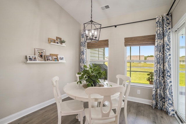 860 Brant St, Myrtle Beach, SC 29579 - dining space featuring a chandelier and dark wood-style floors