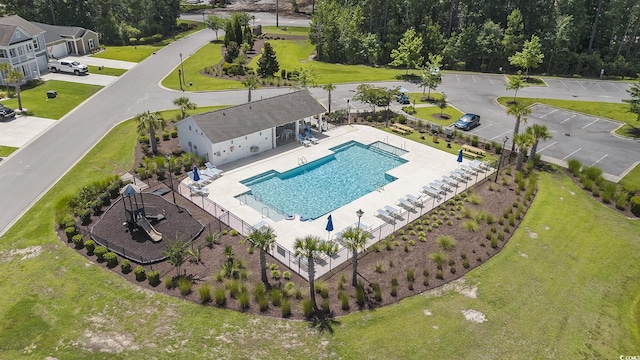 860 Brant St, Myrtle Beach, SC 29579 - drone / aerial view of a pool area