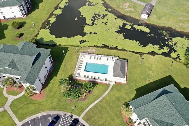 697 Tupelo Ln Unit 24G, Longs, SC 29568 - bird's eye view of a pool area and a nearby body of water