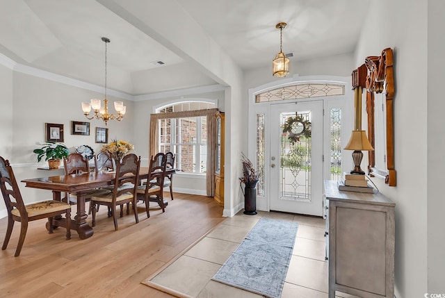 4507 Smilax Pl, Murrells Inlet, SC 29576 - entrance foyer with a chandelier and light wood finished floors