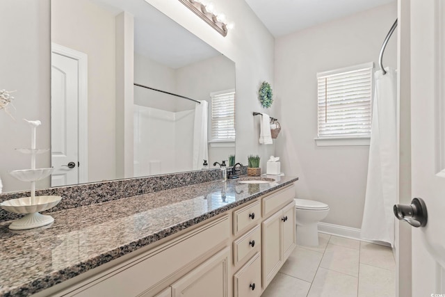 4002 Bayfield Loop, Murrells Inlet, SC 29576 - bathroom featuring plenty of natural light, vanity, a shower with curtain, and tile patterned flooring