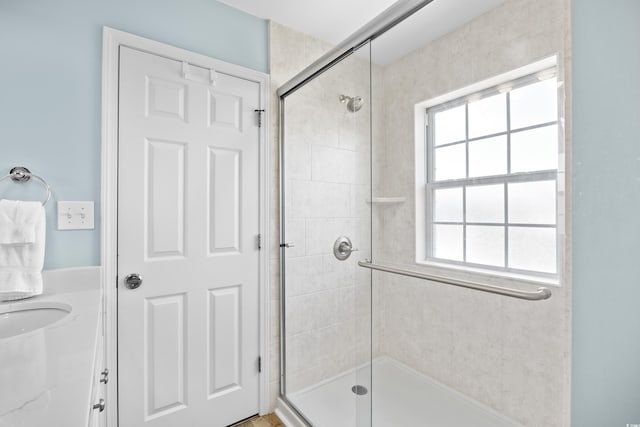 1020 Ocean Blvd S Unit A, Surfside Beach, SC 29575 - full bathroom with a stall shower and vanity