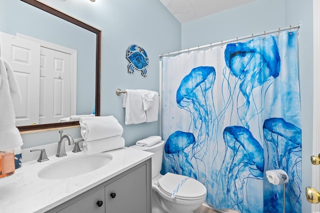1020 Ocean Blvd S Unit A, Surfside Beach, SC 29575 - bathroom featuring vanity and curtained shower