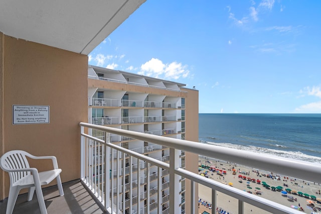 9550 Shore Dr Unit 1537/1538, Myrtle Beach, SC 29572 - balcony featuring view of water and beach