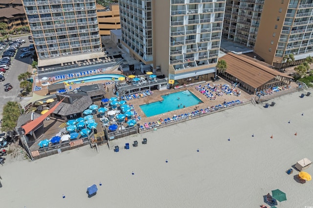 9550 Shore Dr Unit 1537/1538, Myrtle Beach, SC 29572 - drone / aerial view of a pool and apartment complex / building