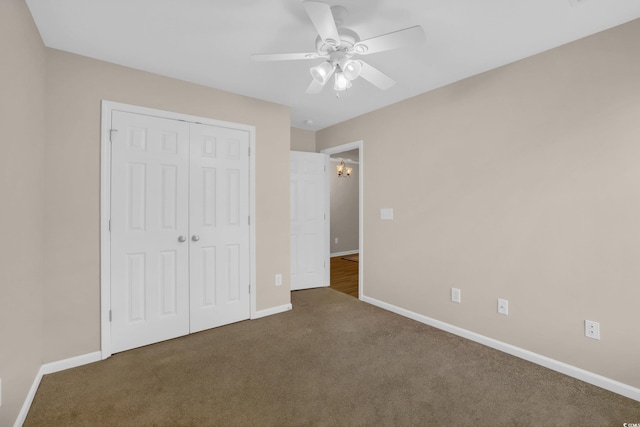 244 Devonbrook Pl, Longs, SC 29568 - unfurnished bedroom with carpet flooring, a closet, and ceiling fan
