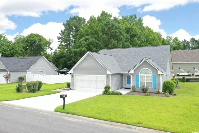 144 Balsa Dr, Longs, SC 29568 - ranch-style house with a garage, driveway, and roof with shingles