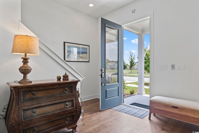 1524 Sayebrook Pkwy, Myrtle Beach, SC 29588 - entrance foyer with wood finished floors and recessed lighting