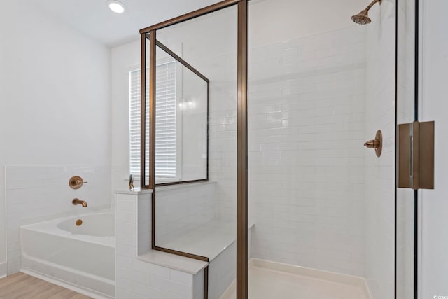 1524 Sayebrook Pkwy, Myrtle Beach, SC 29588 - bathroom featuring a shower stall, a garden tub, and healthy amount of natural light