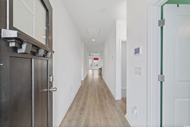 219 Glenmoor Dr, Conway, SC 29526 - corridor with light wood-type flooring and recessed lighting
