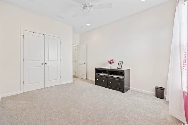 219 Glenmoor Dr, Conway, SC 29526 - bedroom with carpet, a closet, and a ceiling fan