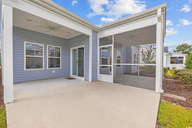 219 Glenmoor Dr, Conway, SC 29526 - view of patio with a ceiling fan and a sunroom